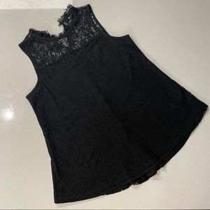 By & By Black Lace Peplum Tank Top
